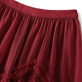 thumbnail image 5 of SWSMCLT Women's Long Tulle Skirt Spring Casual High Waisted Pleated Overlay Swing A Line Frilly Ruffle Hem Layered Tiered Tutu Skirt Soft Chiffon Mesh Summer Burgundy One Size, 5 of 5