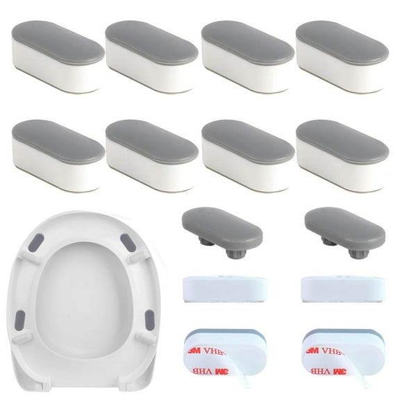 8 Pcs Universal Toilet Seat Bumpers for Bidet,Happon Toilet Lid Rubber Bumpers,Strong Adhesion Toilet Seat Bidet Buffer with 8 Extra Thickness Pads for Home, Hotel, Hospital