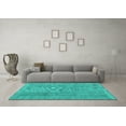 thumbnail image 3 of Ahgly Company Machine Washable Indoor Rectangle Persian Turquoise Blue Traditional Area Rugs, 5' x 8', 3 of 4