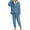 Blue, variant on UVN Winter Pajamas for Women Fuzzy Loungewear Sets Ladies Fleece Long Sleeve Tops and Long Pants 2 Piece Sleepwear