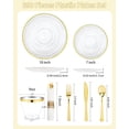 thumbnail image 3 of Morejoy 350pcs Gold Plastic Dinnerware Set - Clear Plastic Plates for 50 Guests include 100 Gold Disposable Plates, 50 Pre Rolled Napkins with Silverware,50 Cups Perfect for Wedding & Party, 3 of 8