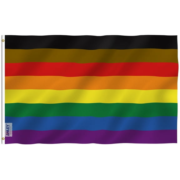 ANLEY Fly Breeze 3x5 Foot Philadelphia Rainbow Flag (8 Stripes) - Vivid Color and UV Fade Resistant - Canvas Header and Double Stitched - Gay Pride Banner Flags Polyester with Brass Grommets