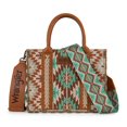 thumbnail image 4 of Wrangler Women's Boho Aztec Tote Bag - Stylish Shoulder Purse with Top Handle Satchel Design, Light Brown, 4 of 7