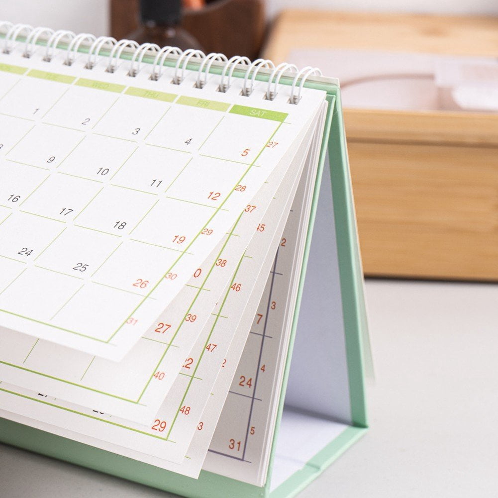 Slccxzc 4pcs 2026 Desktop Calendar Freestanding Flip Month to View Spiral Bound Calender for Home Business Office