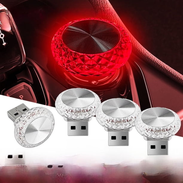 Faro delantero USB para coche, luz LED de noche colorida, sin modificación, decoración para interiores y exteriores