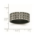 thumbnail image 6 of Stainless Steel Antiqued Brushed and Textured 7.75mm Flat Band, 6 of 7