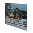thumbnail image 2 of Northlight LED Fiber Optic Snowy Red Barn Christmas Canvas Wall Art 15.75" x 12", 2 of 4