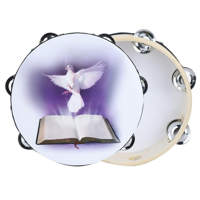 LAFGUR Double Row Metal Tambourine, Handheld Percussion, For Party Dance Festival Concert