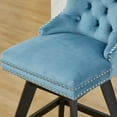 thumbnail image 5 of LegaHome Swivel Bar Stools Set of 2, Counter Height Bar Stool with Back and Button Tufted Decoration, Velvet Upholstered Bar Chair with Solid Wood Legs and Chrome Nailhead Trim, Light Blue, 5 of 10