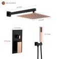 thumbnail image 3 of Mondawe 10 Inch Matte Black Shower System with Handheld Shower head, Bathroom Mixer Shower Set Wall Mounted Shower Faucet Rough-in Valve and Trim Kit, 3 of 8