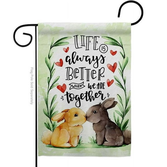 Angeleno Heritage G135505-BO 13 x 18.5 in. When We Are Together Sweet Life Inspirational Double-Sided Decorative Vertical Garden Flags - House Decoration Banner Yard Gift