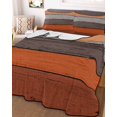 thumbnail image 3 of Quilts Twin Size, Burnt Orange Grey Soft Comforter Bedding Set for Bed, Vintage Stripe Farmhouse Wood Grain Lightweight Quilted Bedspread with Pillow Cover(2 Pieces) for All Season, 68x86 Inch, 3 of 6