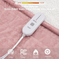 thumbnail image 4 of Dowin Pink Heated Blanket Electric Throw Fleece Flannel Heating Warming Blankets with Auto Shut off for Couch Office Chair Bed Adults Fuzzy Cozy Machine Washable 50x60, 4 of 7