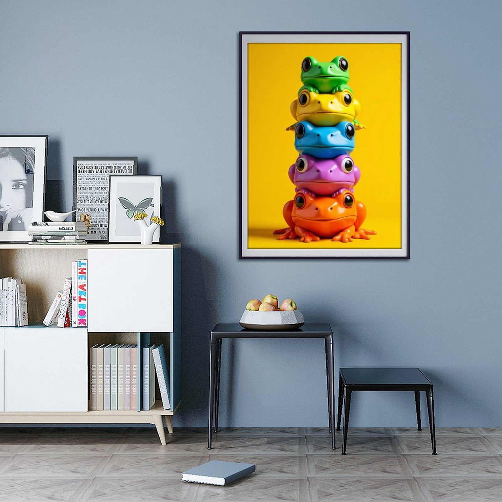 Diamond Art Kit for Adults, Colorful Frog Toy Stack Bright Diamond Painting for Adults Beginners, 5D DIY Diamond Art Painting Kits, Colorful Diamond Painting Craft for Home Decor 12x16
