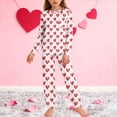 thumbnail image 1 of Conjuntos de blusa y camisa de manga larga con cuello redondo para niños y niñas de 5 a 14 años con estampado y bolsillo. Conjunto de top y pantalón de manga larga., 1 of 9