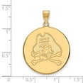 thumbnail image 2 of Solid 14k Yellow Gold East Carolina University Extra Large Disc Pendant (24mm x 33mm), 2 of 2