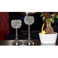 thumbnail image 2 of Vibhsa Round Crystal Aluminium Candle Holder Set of 2, 2 of 3