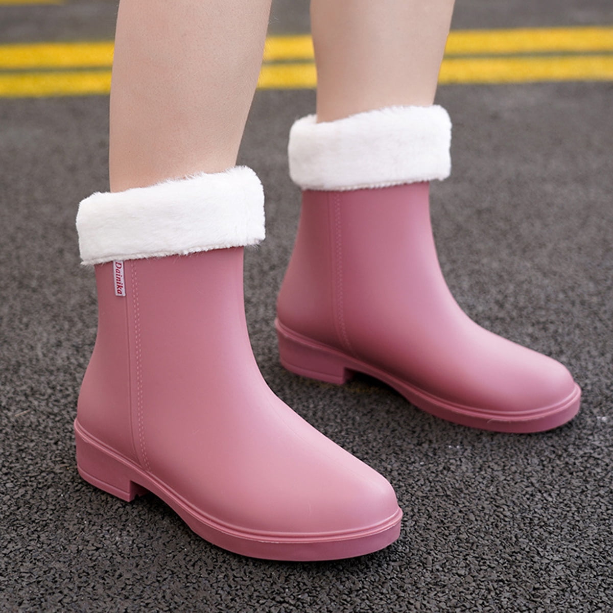 AUXDIQ Rain Shoes Women Mid-calf Boots Waterproof Rain Boots Outdoor Garden Shoes