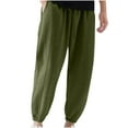 thumbnail image 1 of RXIRUCGD Men's Solid Color Pocket Drawstring Casual Youth Versatile Sports Oversized Pants, Army Green, Size: 2XL, 1 of 8