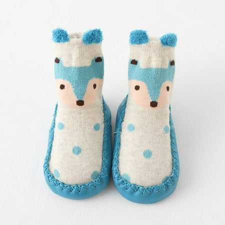 

Quealent Baby Boy Booties Baby Booties Baby Girls Boots Soft Sole Anti-Slip Toddler Shoes Booties Blue 6 Months
