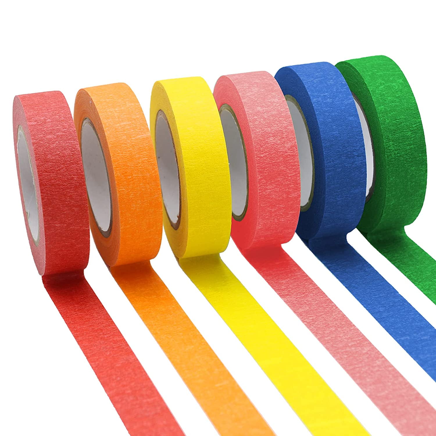 TBMT01-10P skytogether Colored Masking Tape 1 Inch Wide, Rainbow Color  Masking Tape Colorful Masking Tape Colored Tape Rolls for Kids Class