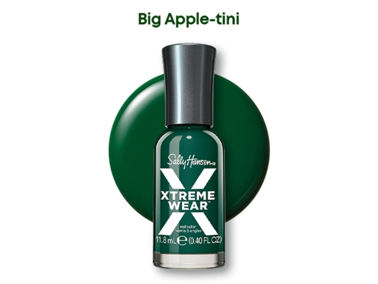 Sally Hansen Xtreme Wear Nail Polish, Big Apple-Tini, 0.4 fl oz, Chip Resistant, Bold Color