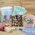 thumbnail image 5 of Mina Victory Handbags & Crossbody Cotton Palm Tree Beach Bag in Blush Pink, 5 of 5
