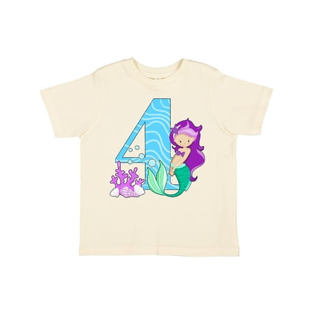 

Inktastic Fourth Birthday Mermaid Gift Toddler Toddler Girl T-Shirt