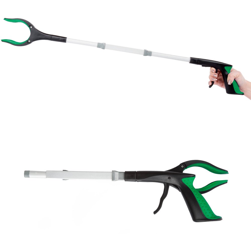 Bluestone Grabber Reacher with Rubber Grip Handle, 32 Inch Multipurpose