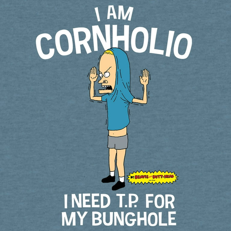 Tee Luv Men's Beavis and Butt-Head I Am Cornholio Cartoon T-Shirt (S)