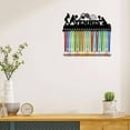 thumbnail image 3 of Tennis Medal Holder Competition Medal Hanger Display Rack Sports Hanging Athlete Awards Iron Wall Mount Decor with 20 Hooks for Badge Swimming Gymnastics Medalist Black 15.7x5.9Inch, 3 of 7