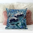 thumbnail image 2 of Three Roses with Butterfly Suede Zippered Pillow with Insert - Indigo White Blue, 2 of 5