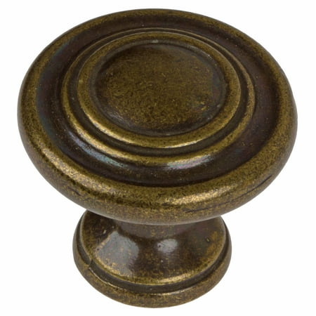 GlideRite 1.25 in. Classic Round Ring Cabinet Knob Antique Brass