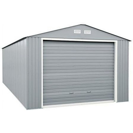 Duramax Strength Durable Galvanised Steel Metal Garage 39.4" x 68.9", Light Gray