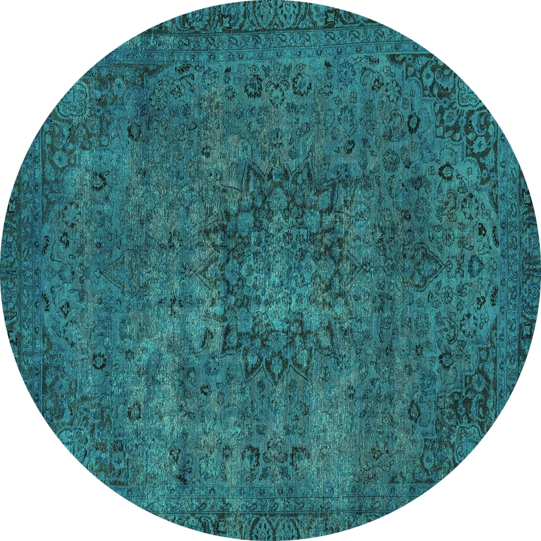 Ahgly Company Indoor Round Persian Turquoise Blue Bohemian Area Rugs, 5 ...