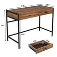 thumbnail image 6 of IM Beauty FCH 106*50*75cm Retro Wood Table Top Black Steel Frame Particle Board Two Drawers Computer Desk Can Be Used For Study Desk, 6 of 8