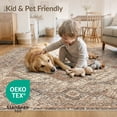 thumbnail image 4 of ODIKA 4'x6' Washable Area Rug Entryway Boho Distressed Vintage Lattice Border Southwestern for Dorm Room, Small Living Stain Resistant Low Profile, Easy Care, 4 of 7