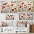 thumbnail image 4 of Designart "Minimalistic Grace In Poppy Blossoms" Poppies Floater Framed Wall Art Living Room, 4 of 5