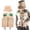 R83-Beige, variant on RMGVDSD Kids Vest And Hat Set Backyard Safari Cargo Vest With Pockets For Kid Boys And Girls Outdoor Activity For Camping Clothes School Athletic Outfit