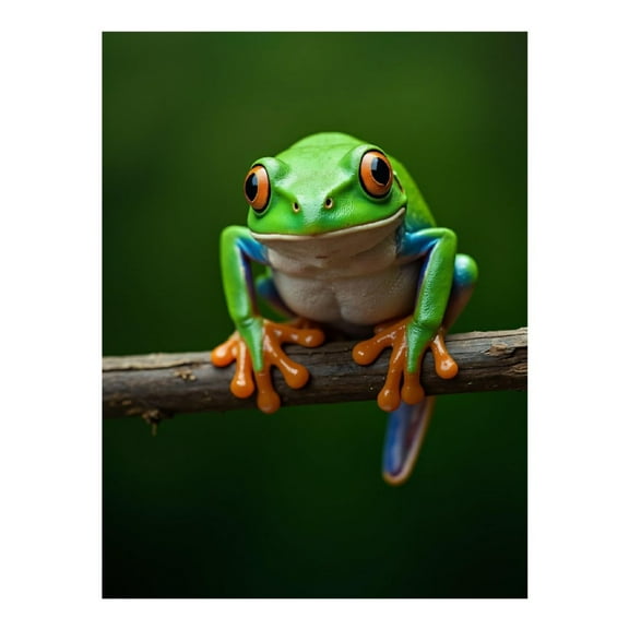 Diamond Art Kit for Adults, Vibrant Tree Frog Perched On Branch Diamond Painting for Adults Beginners, DIY Diamond Art Painting Kits, 5D Diamond Painting Crafts for Home Decor 12x16 Frameless