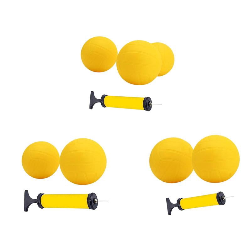 Spike Replacement Balls Thick Yellow Soft Strong Mini Volleyball with Pump for Competitive Backyard Lawn Beach Toy Activity Play