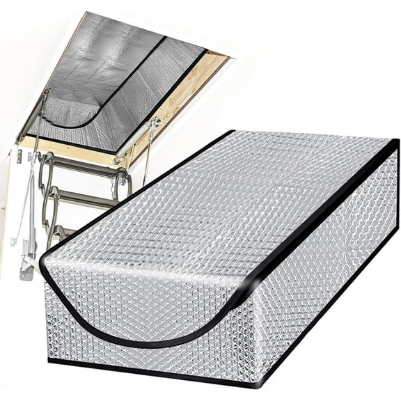 Attic Stairway Insulation Cover - Premium Energy Saving Attic Stairs Door Ladder Insulator Pull Down Tent with Zipper 25 in x 54 in x 11In (Attic Cover)