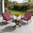 thumbnail image 6 of Outdoor Patio Cushion Covers 4 Pack Pink Boho Patio Chair Cushion Covers with Ties and Zipper Maroon Moroccan Stripes Waterproof Outdoor Seat Cushion Covers for Patio Furniture 22"x20", 6 of 9
