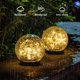 thumbnail image 4 of Luz solar decoración de jardín al aire libre luz esférica solar craquelada impermeable, luz esférica LED, 12 cm, luz cálida, 4 of 4