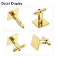 thumbnail image 4 of Juego de 3 Gemelos y Clip de Corbata para Hombres, Gemelos Cuadrados de Acero Inoxidable, Dorado, 4 of 7
