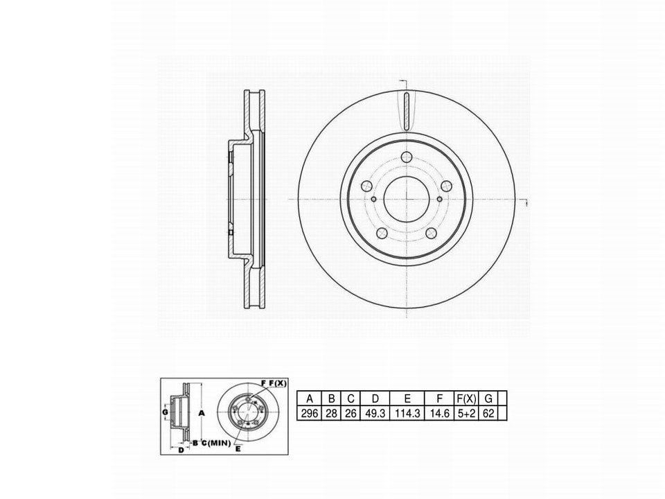Winstop Brake Rotor, Front WS245957, Lexus IS250 2015-2006