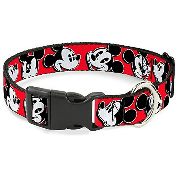 Buckle-Down BAC-WDY098-NL Breakaway Cat Collar-Mickey Mouse Expressions Red Black White, 1 2" W-9-15" Neck-Large