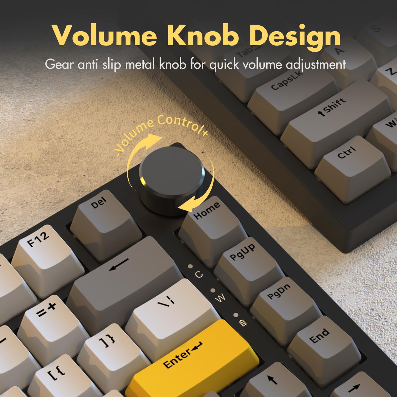 AJAZZ AK820 Mechanical Keyboard with CNC Knob Control, 75% ANSI Layout, 81Keys Gasket Mount Wired Gaming Keyboard, 5 Sound Absorbing Foam Hot-swap for PC, MAC