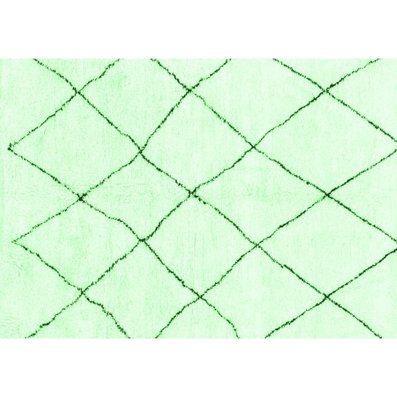 Ahgly Company Indoor Rectangle Solid Emerald Green Modern Area Rugs, 5' x 7'