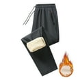 thumbnail image 3 of yillto Mens Fleece Sweatpants Sherpa Lined Fuzzy Thick Warm Fall Winter Athletic Pants with Zip Pockets, 3 of 3